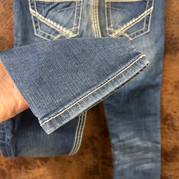 BKE Addison 26R Blue Heavy Thread Rodeo Western Women's 26" x 31 1/2" Jean - Picture 6 of 10